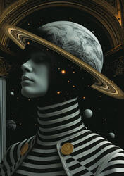 Classical architecture meets deep space in this surreal composition, blending elegance, mystery, and the infinite. Price: 200,- DKK Poster in 50x70cm (including exhibiting frame)