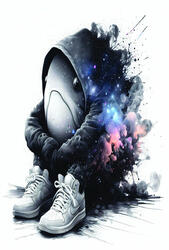 A piece about inner worlds and hidden depth. Price: 200,- DKK (50x70 cm poster, including exhibiting frame)