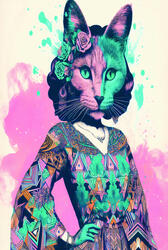 A celebration of strength, grace, and individuality wrapped in electric color contrasts. Price: 200,- DKK (50x70 cm poster, including exhibiting frame)