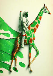 A playful take on curiosity, scale, and adventure beyond natural limits. Price: 200,- DKK (50x70 cm poster, including exhibiting frame)