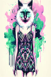 This artwork merges elegance and edge in a vibrant urban pop style. Price: 200,- DKK (50x70 cm poster, including exhibiting frame)